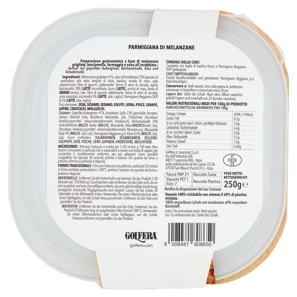 Golfera Ben Fatto Parmigiana di Melanzane 250 g